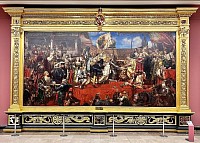 Prussian Homage: Albert of Brandenburg and his brothers pay homage for the Duchy of Prussia to King Sigismund I the Old of Poland, 1525 (painting by Jan Matejko, 1882).